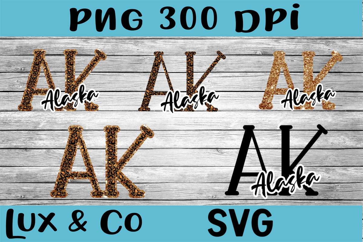 Alaska AK State Leopard Bundle example image 1