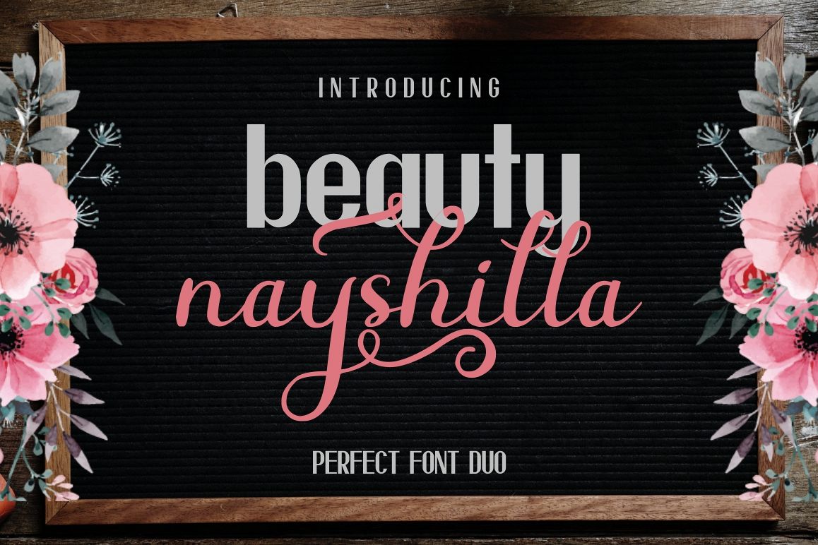 Beauty Nayshilla Font Duo example image 1