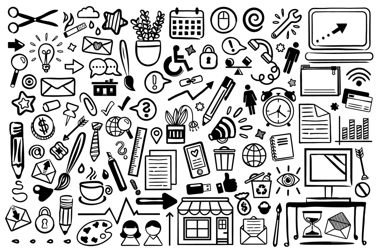 Office Doodle Clip Art Set example image 1