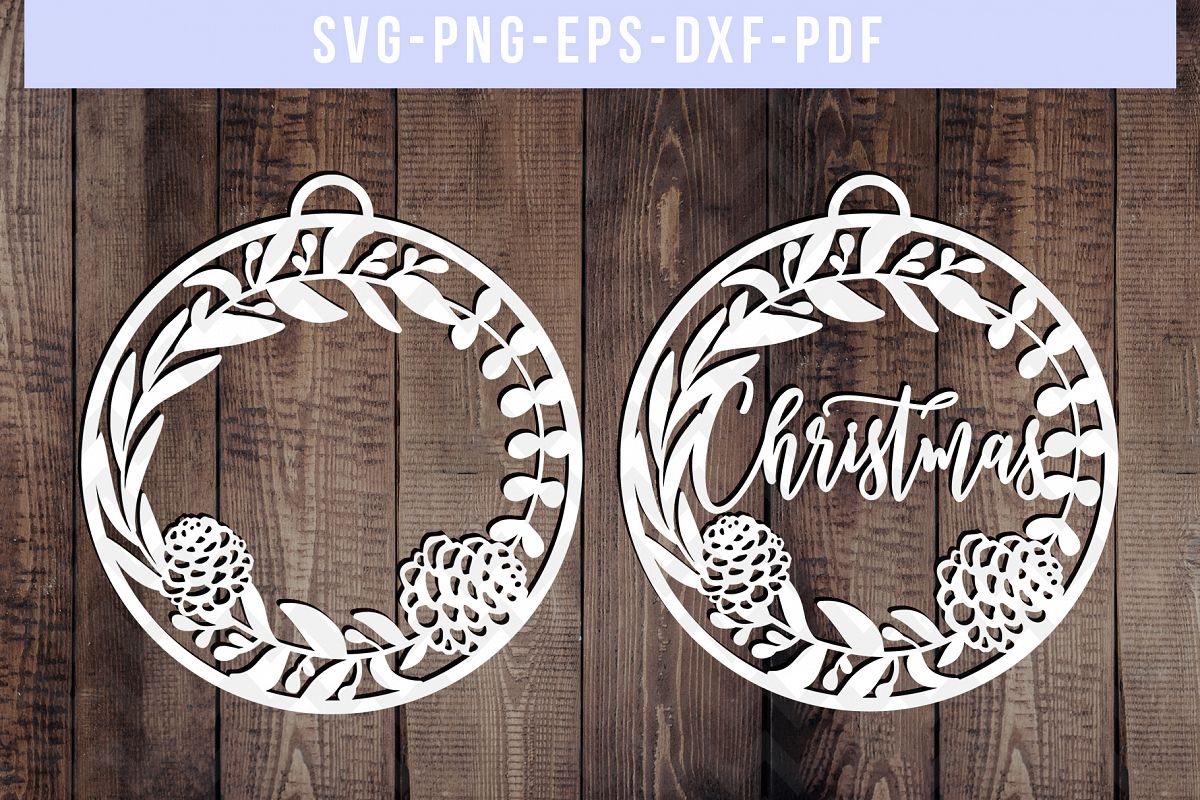 Download Christmas SVG Cut File, Ornament Papercut, PNG, PDF, DXF ...