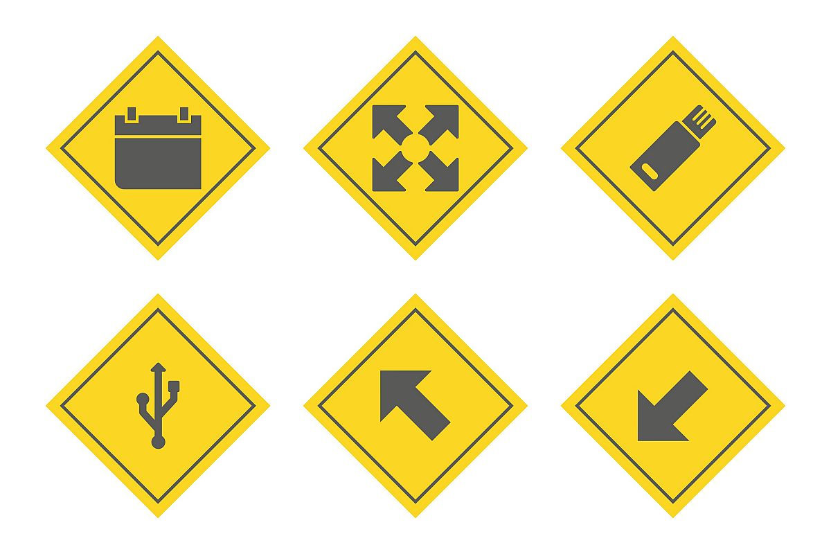 Set Of Basic Elements Icons example image 1