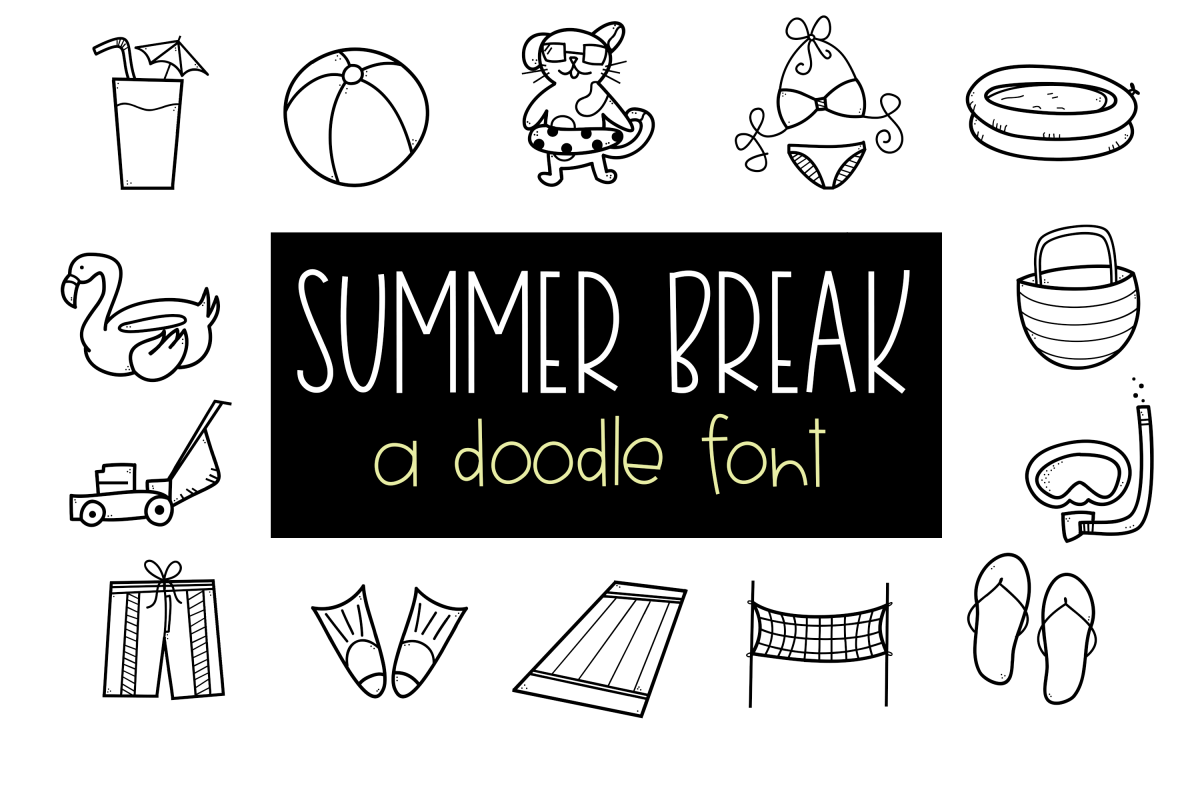 Summer Break / Summer Doodle Font example image 1