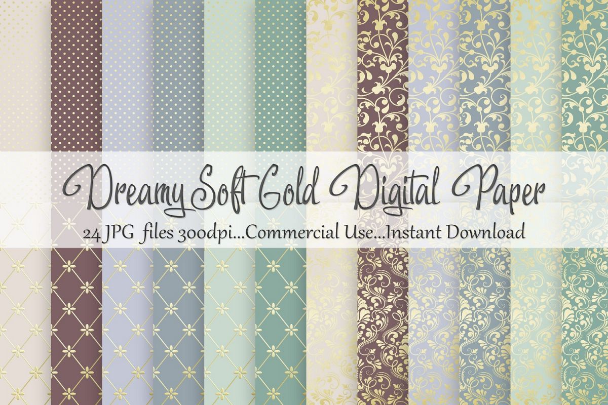 Dreamy Soft Gold Digital Paper example image 1