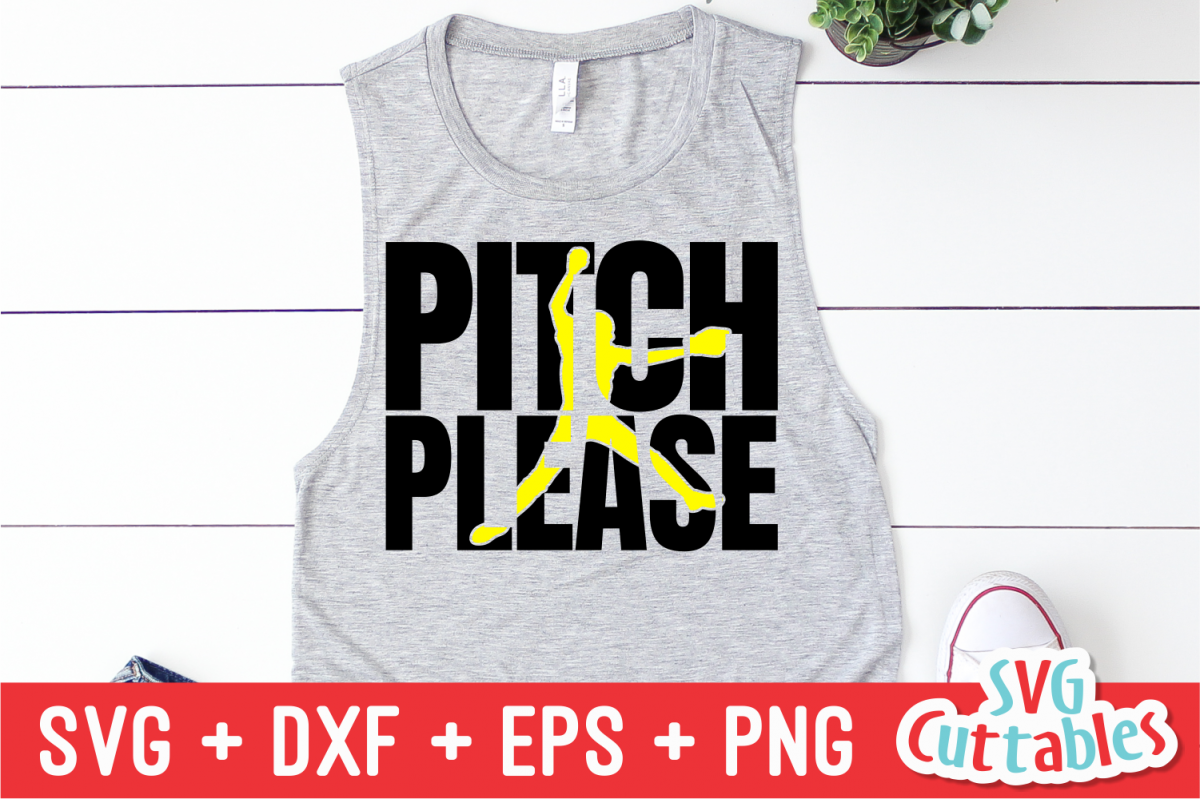 Pitch Please | Softball | SVG Cut File example image 1