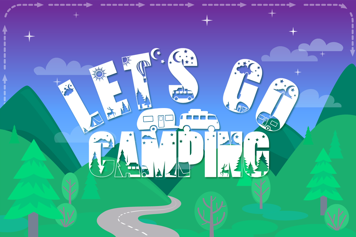 Let's Go Camping | Camping & Hiking Font with Extras example image 1
