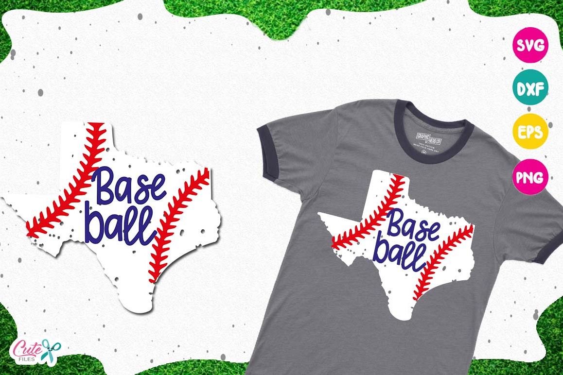 Texas Baseball SVG, cut files for craftter example image 1