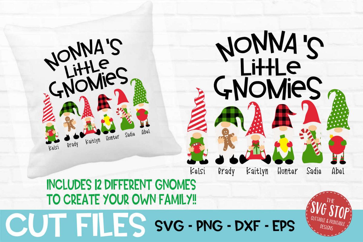 Nonna's Little Gnomies Christmas SVG, PNG, DXF, EPS example image 1