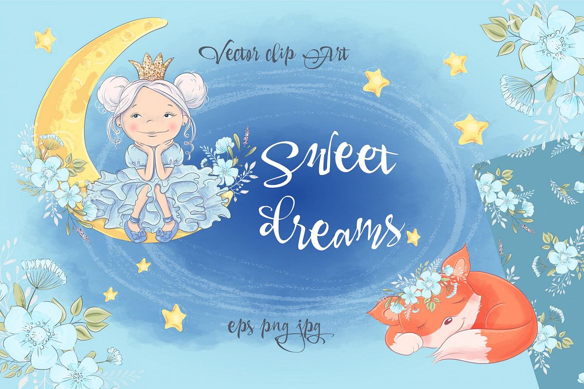 Sweet dreams vector clip art example image 1