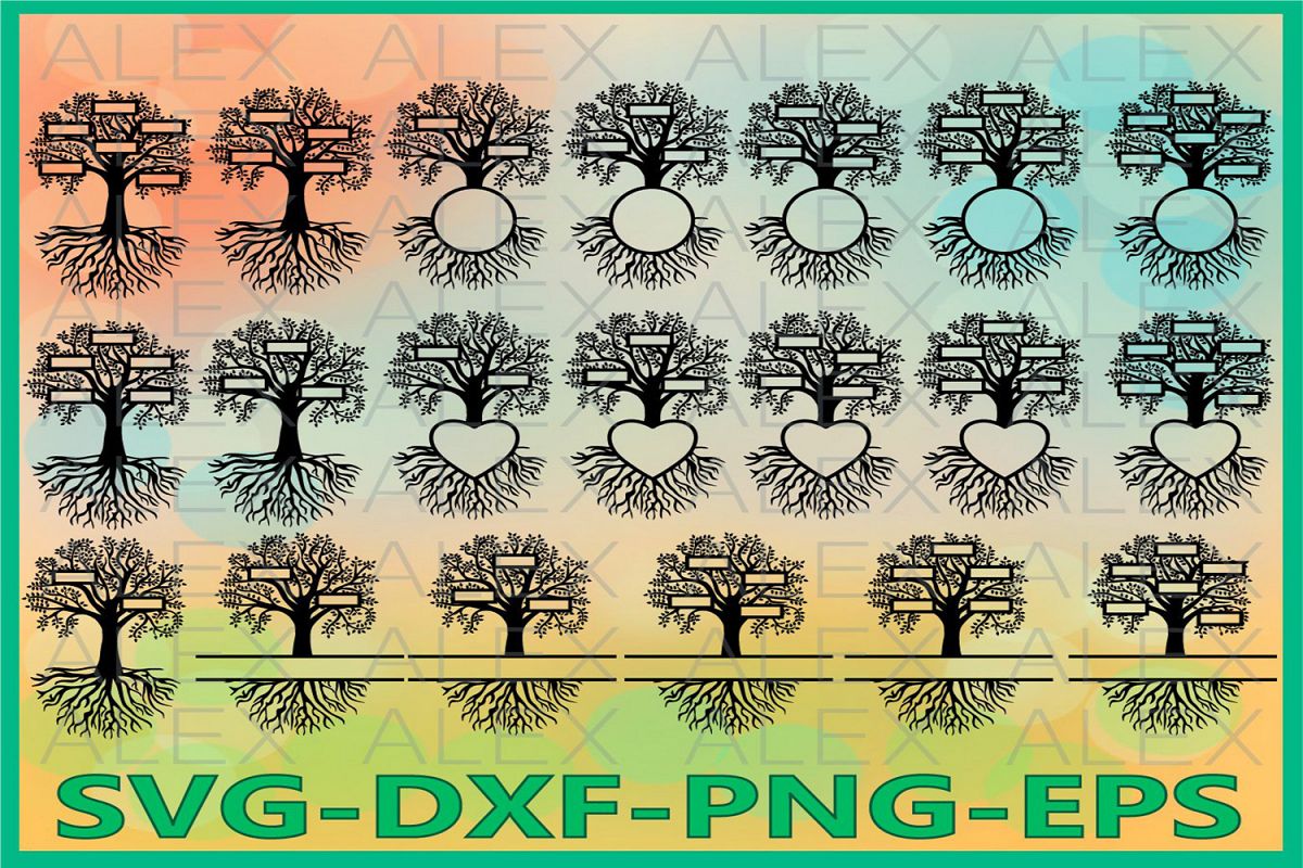 Family Tree Split SVG, Tree SVG, Tree Monogram Svg example image 1