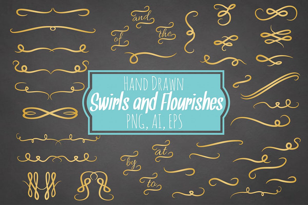Hand Drawn Swirls & Flourishes Vector example image 1