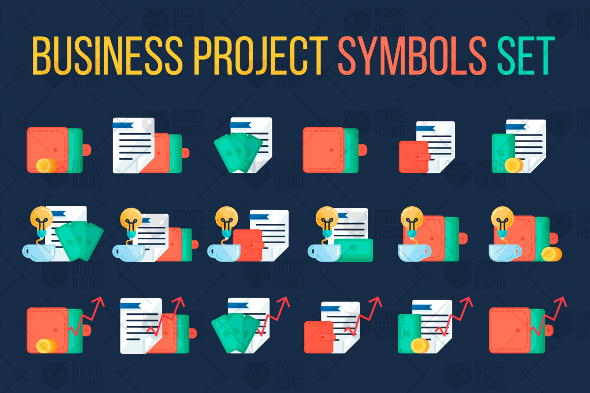 Business Project Symbols Set example image 1