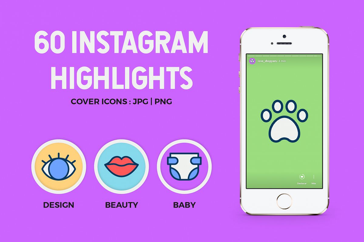 60 Instagram Icons Highlights example image 1
