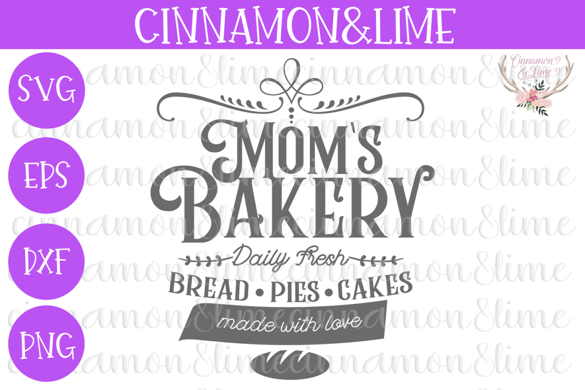 Mom's Bakery Vintage Sign SVG example image 1