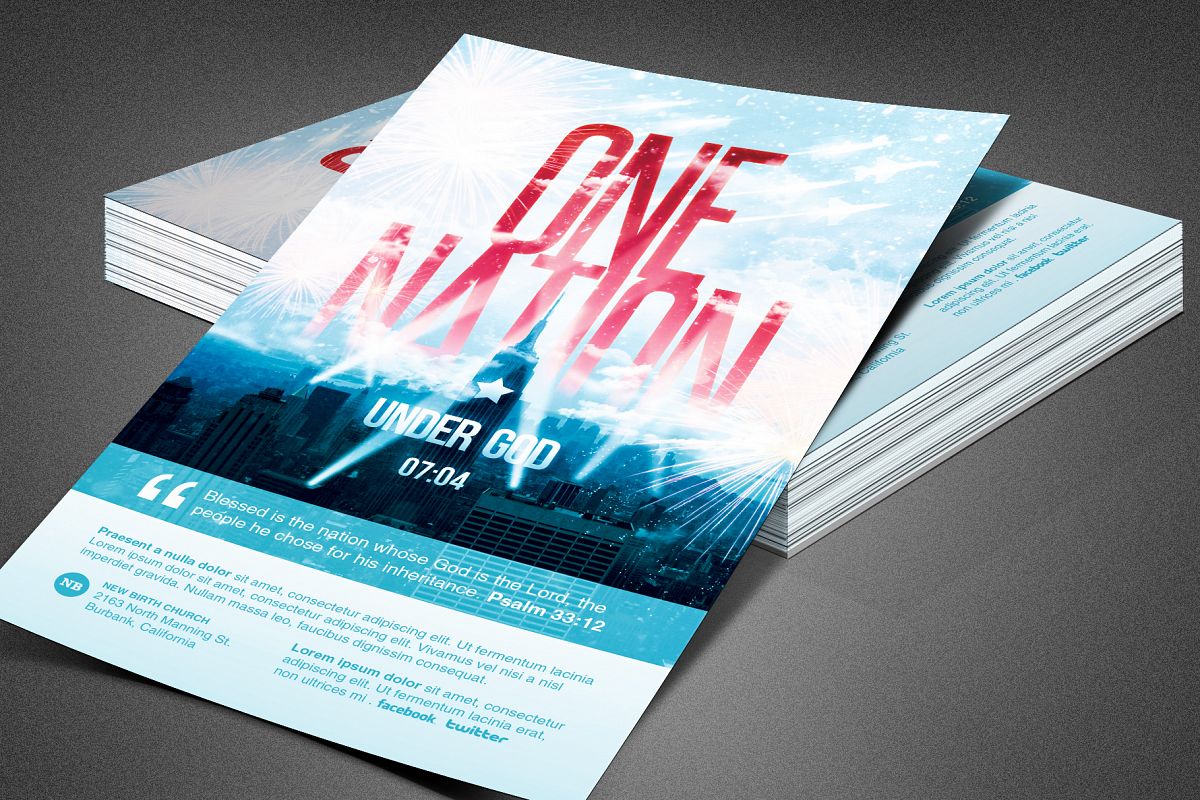 One Nation Under God Flyer Template example image 1