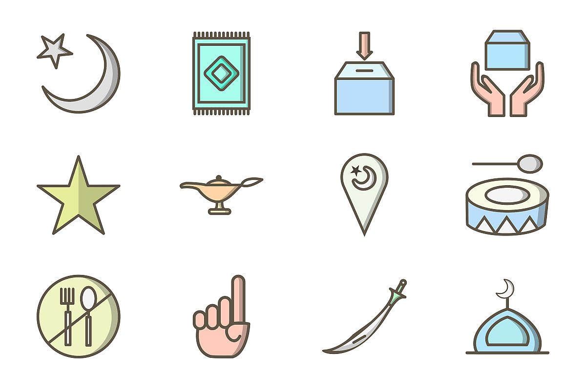 Set Of Ramadan Icons example image 1
