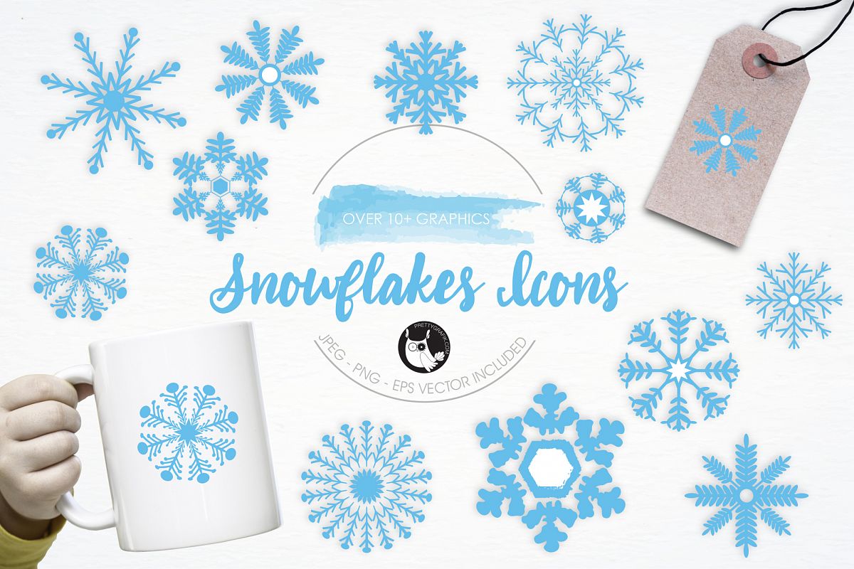 Snowflakes Icons graphics and illustrations example image 1
