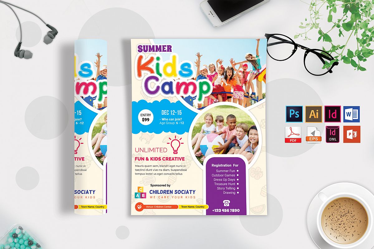 Kids Summer Camp Flyer Vol-09 example image 1