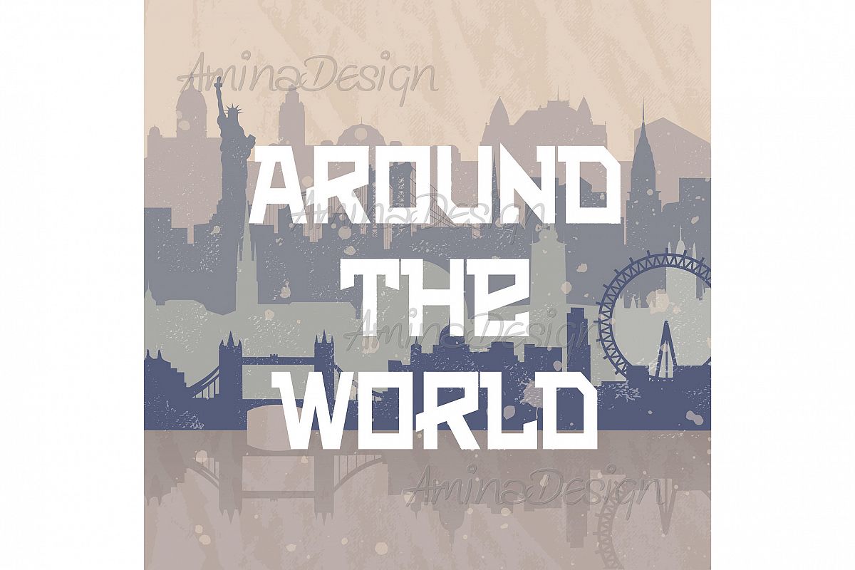 Vintage vector background about travel. example image 1