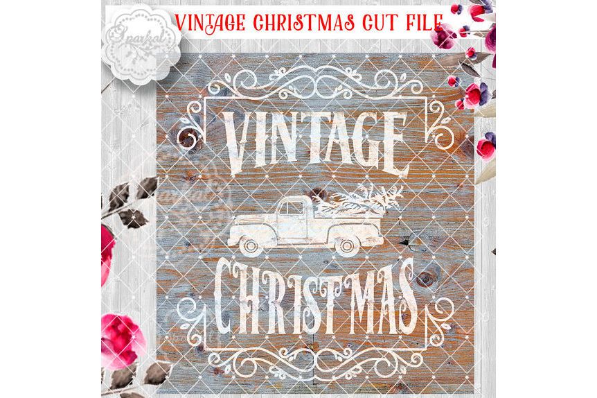 Vintage Rustic Christmas SVG File, Cutting File, Ford ...
