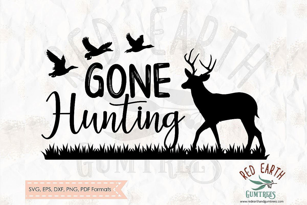 Download Gone hunting silhouette decal in SVG,DXF,PNG,EPS,PDF formats