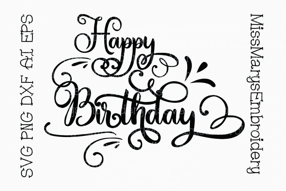 Download Happy Birthday SVG Cutting File PNG DXF AI EPS