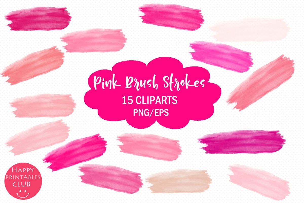 Pink Brush Strokes Clipart-Brush Strokes Clipart example image 1