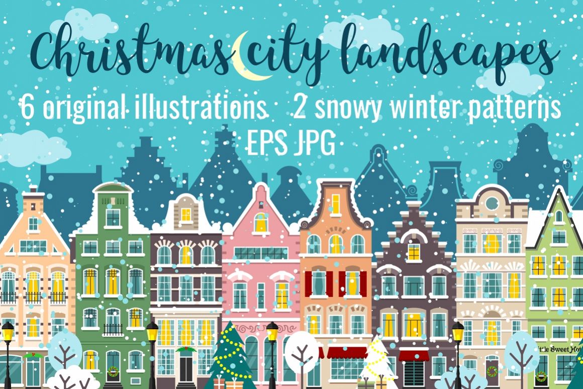 Christmas city street landscapes example image 1