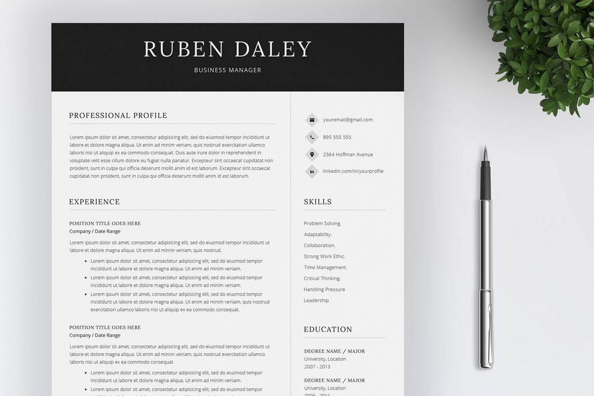 Resume Template and Cover Letter example image 1