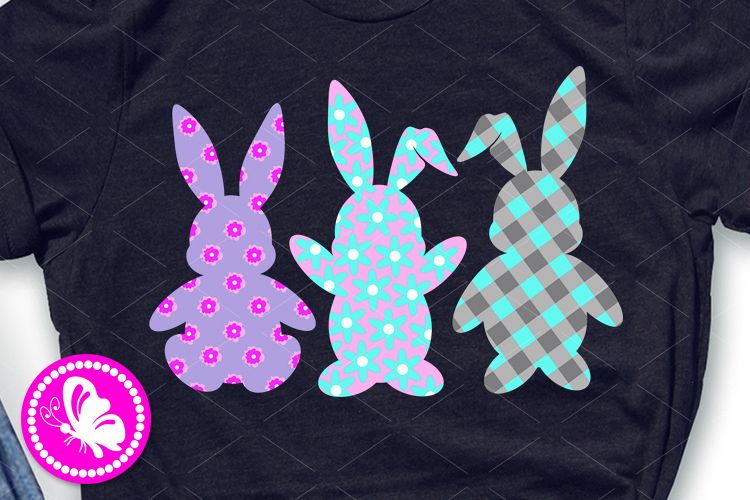 Easter Bunnies Sublimation design svg Rabbit Cricut clipart example image 1