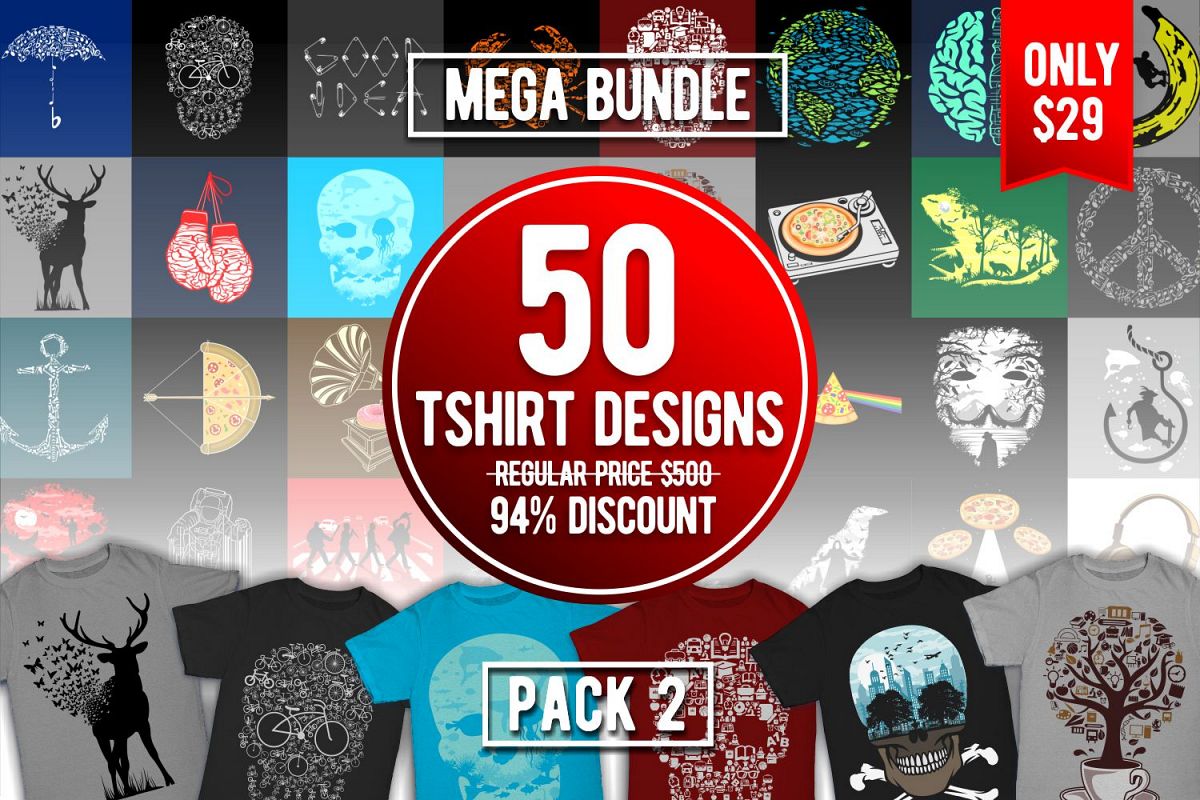 Download Tshirt Designs Mega Bundle Pack 2