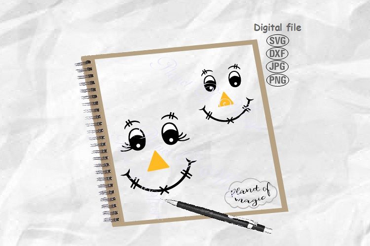 Scarecrow Face Svg, Halloween Svg, Scarecrow Svg example image 1