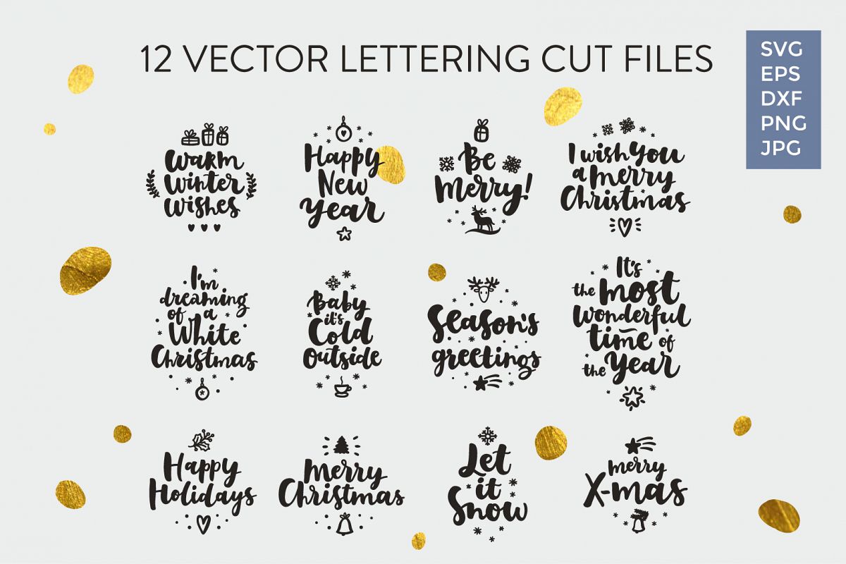 12 Christmas Vector Cut files example image 1