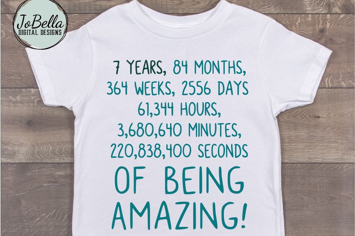 Seventh Birthday SVG and Sublimation PNG example image 1