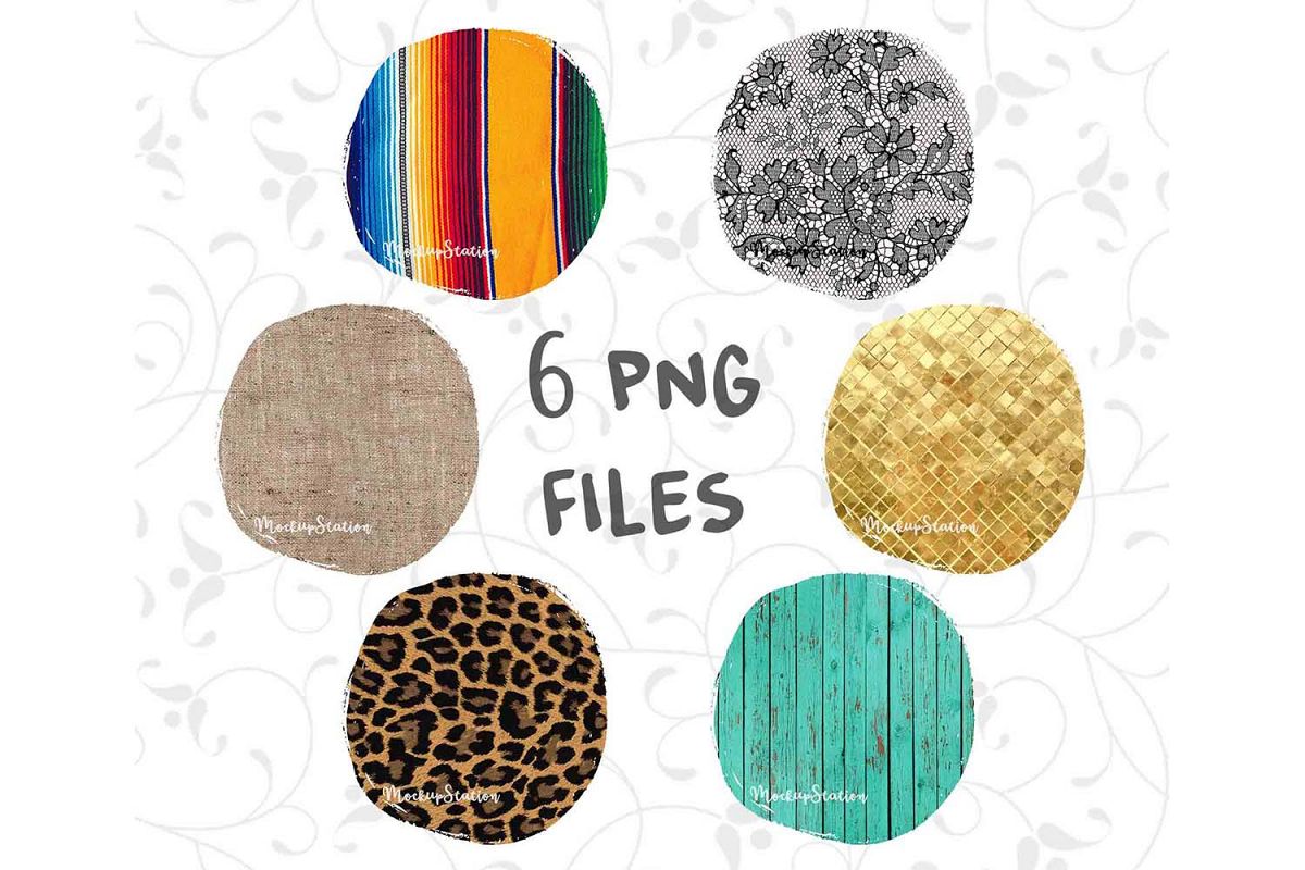 Sublimation Circle Background PNG Bundle, Frame Clip Art example image 1