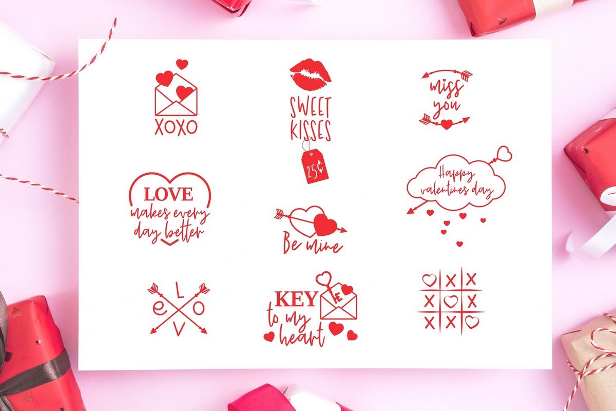Valentine's Day SVG - Heart, arrows, clouds. example image 1