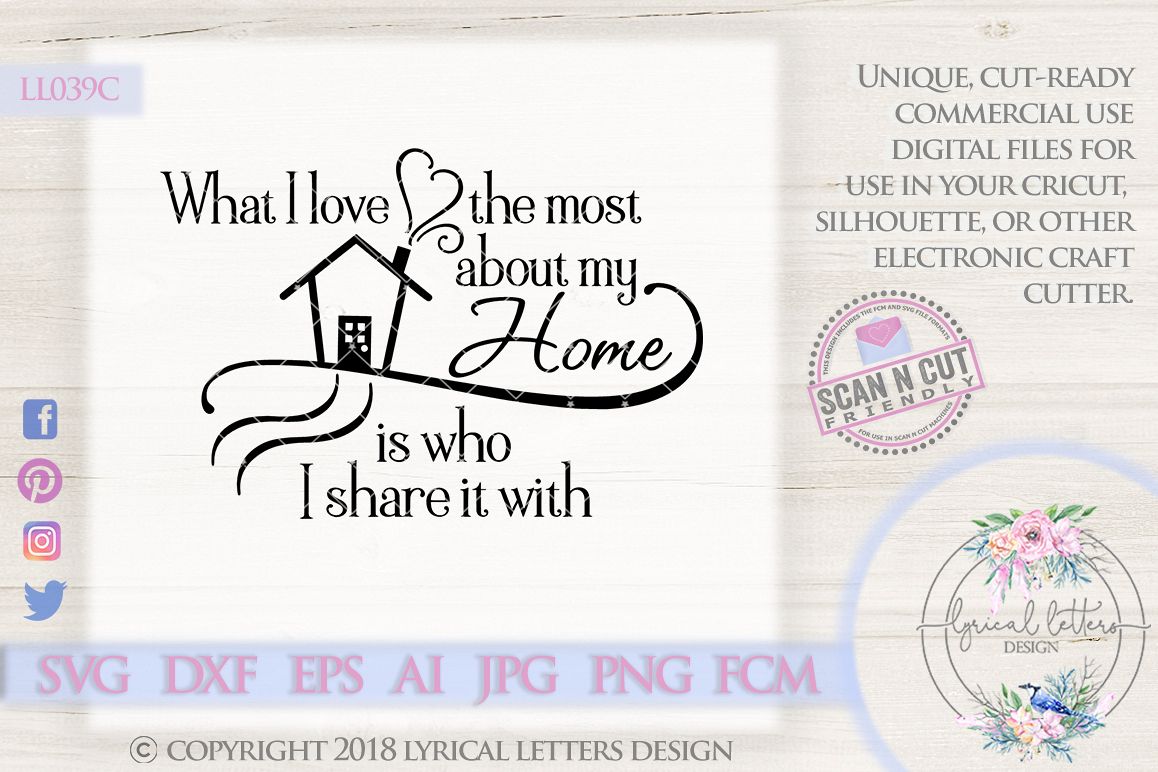 What I Love the Most About My Home SVG Cut file LL039C example image 1