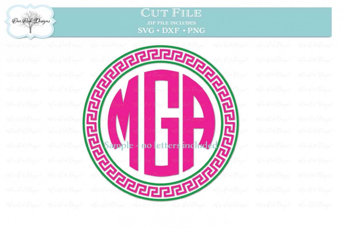 Greek Key Circle Frame for Monogram example image 1
