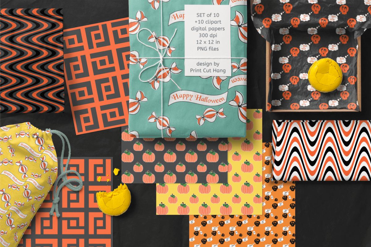 Halloween Clipart and Digital Collage Sheets Set - PNG files example image 1