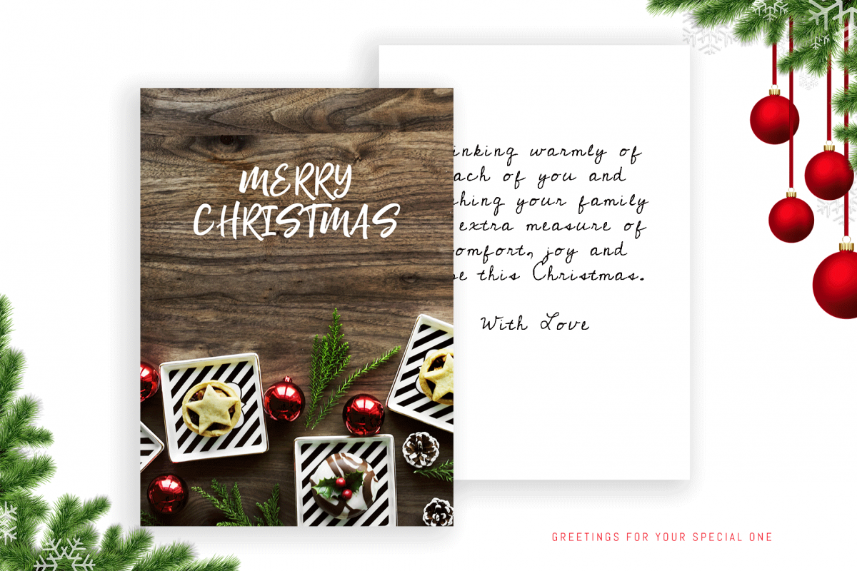 Christmas personalised greeting card for special one example image 1