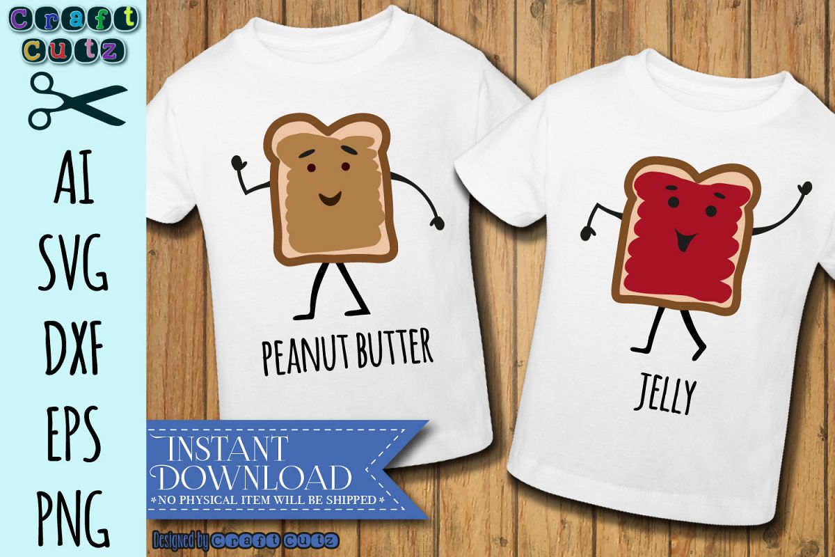 Download Peanut Butter and Jelly SVG, Best Friends, Matching Shirts (277519) | SVGs | Design Bundles