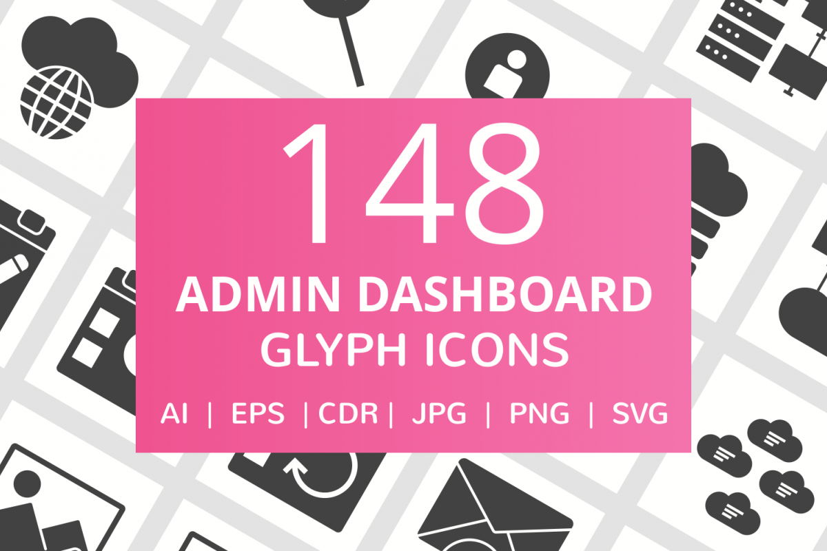 148 Admin Dashboard Glyph Icons example image 1