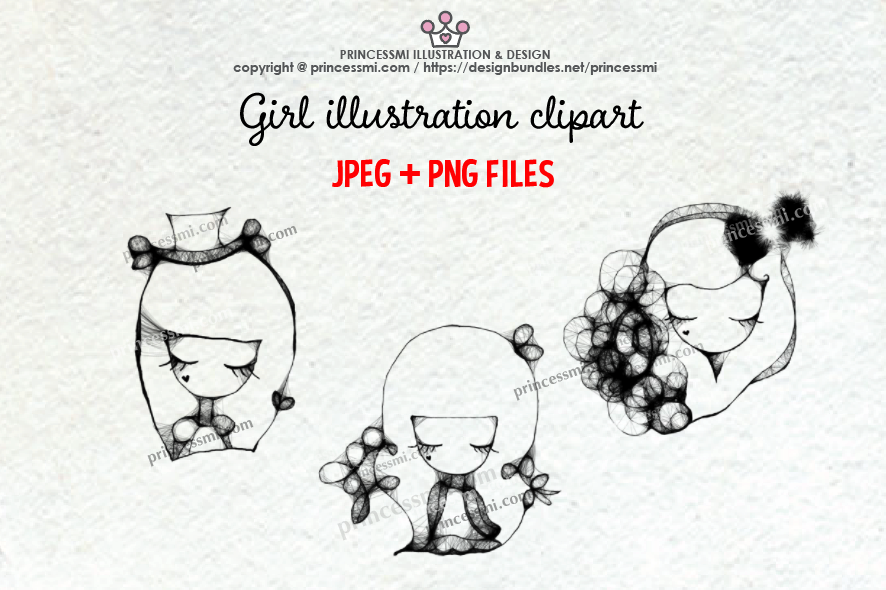 GIRLS illustration clipart 2 example image 1