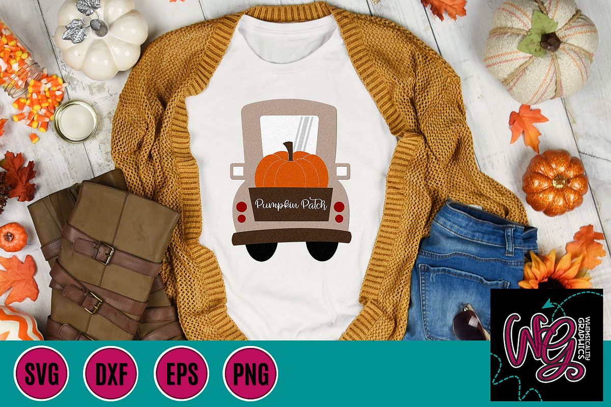 Pumpkin Patch Whimsy Truck SVG, DXF, PNG, EPS example image 1