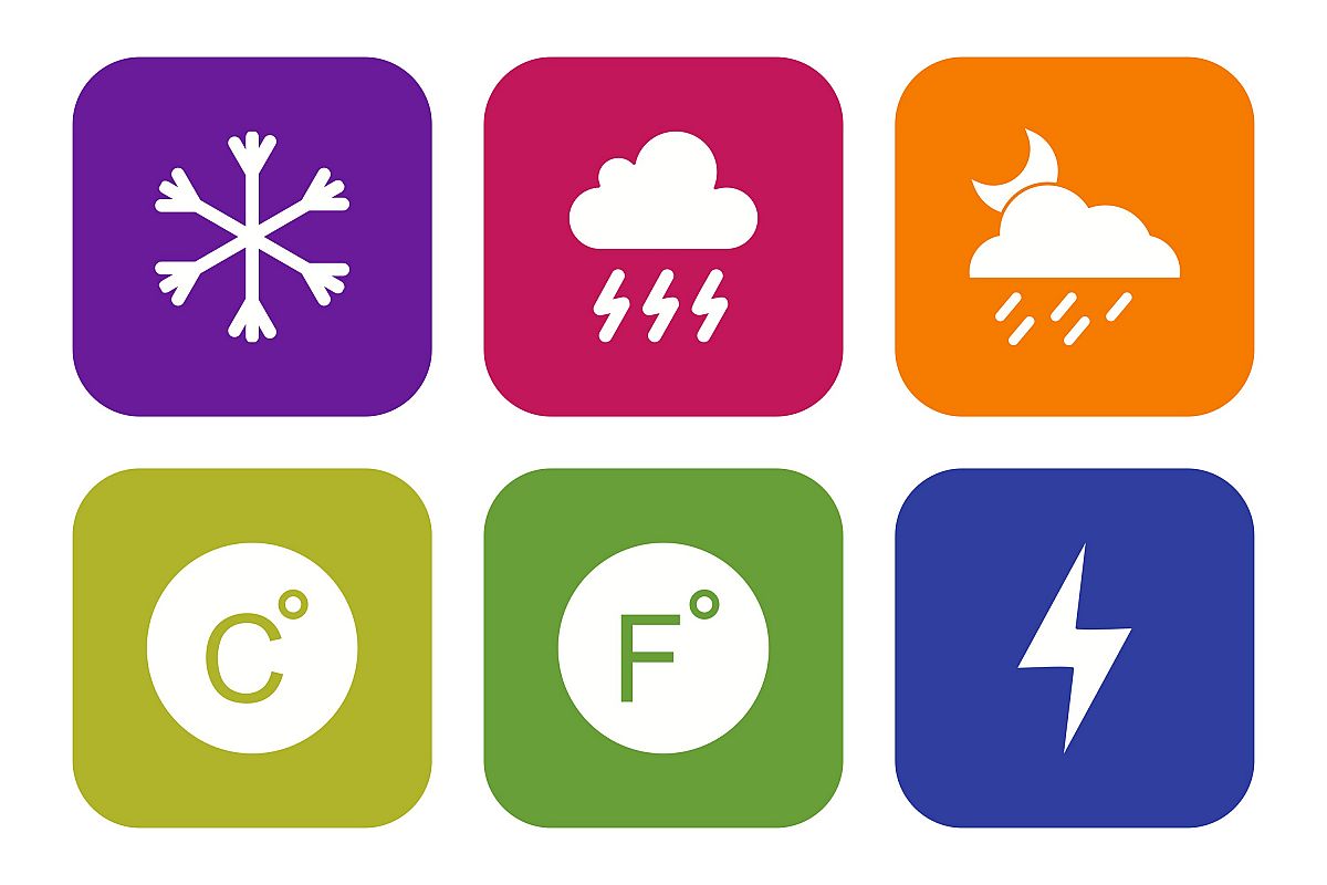 Set Of Weather And Season Icons example image 1