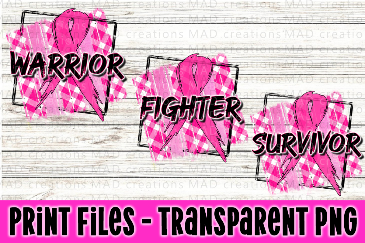 Fighter Warrior Survivor - Breast Cancer Ribbon Bundle example image 1