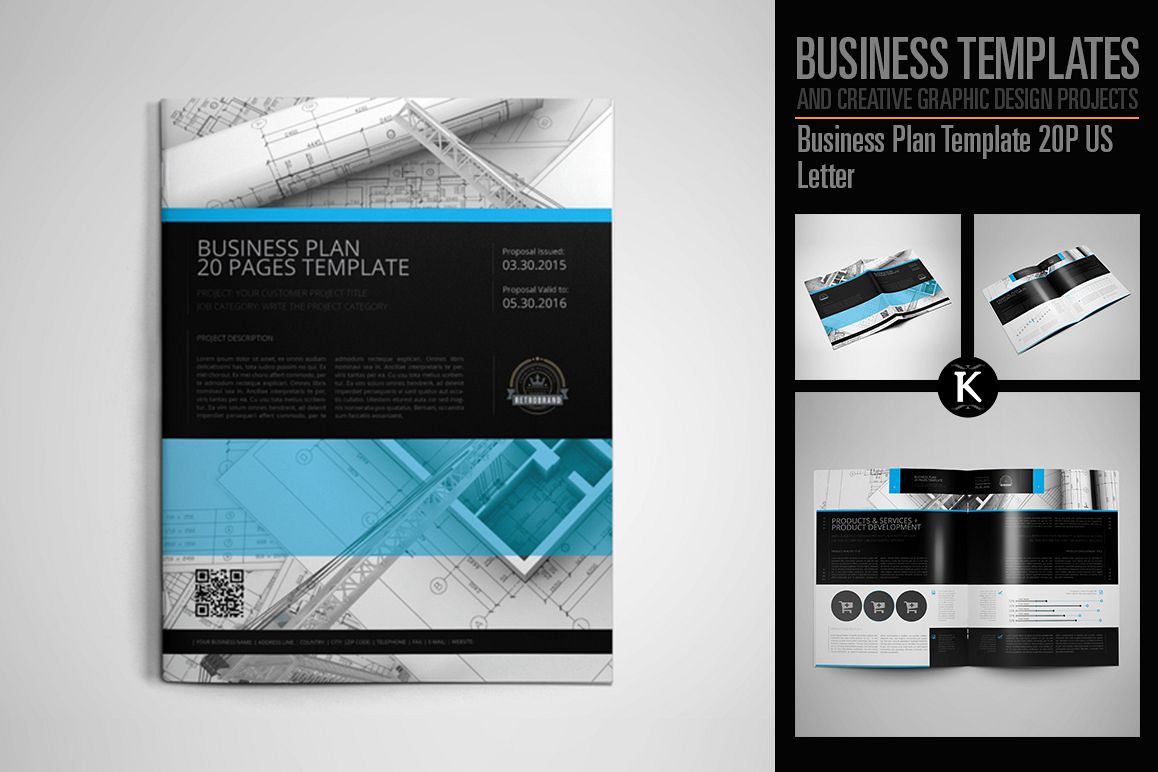 Business Plan Template 20P US Letter example image 1