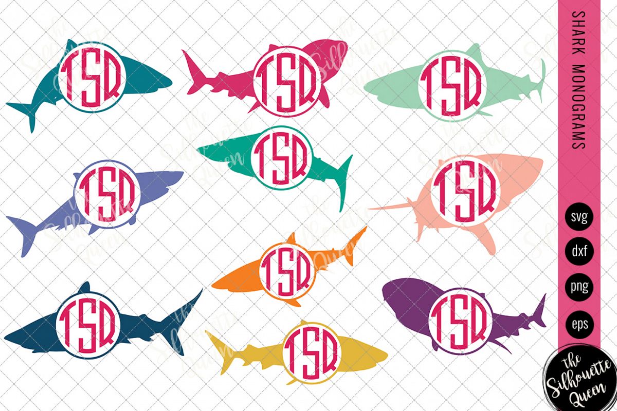 Download Shark Svg, Monogram Svg, Circle Frames, Cuttable Design ...