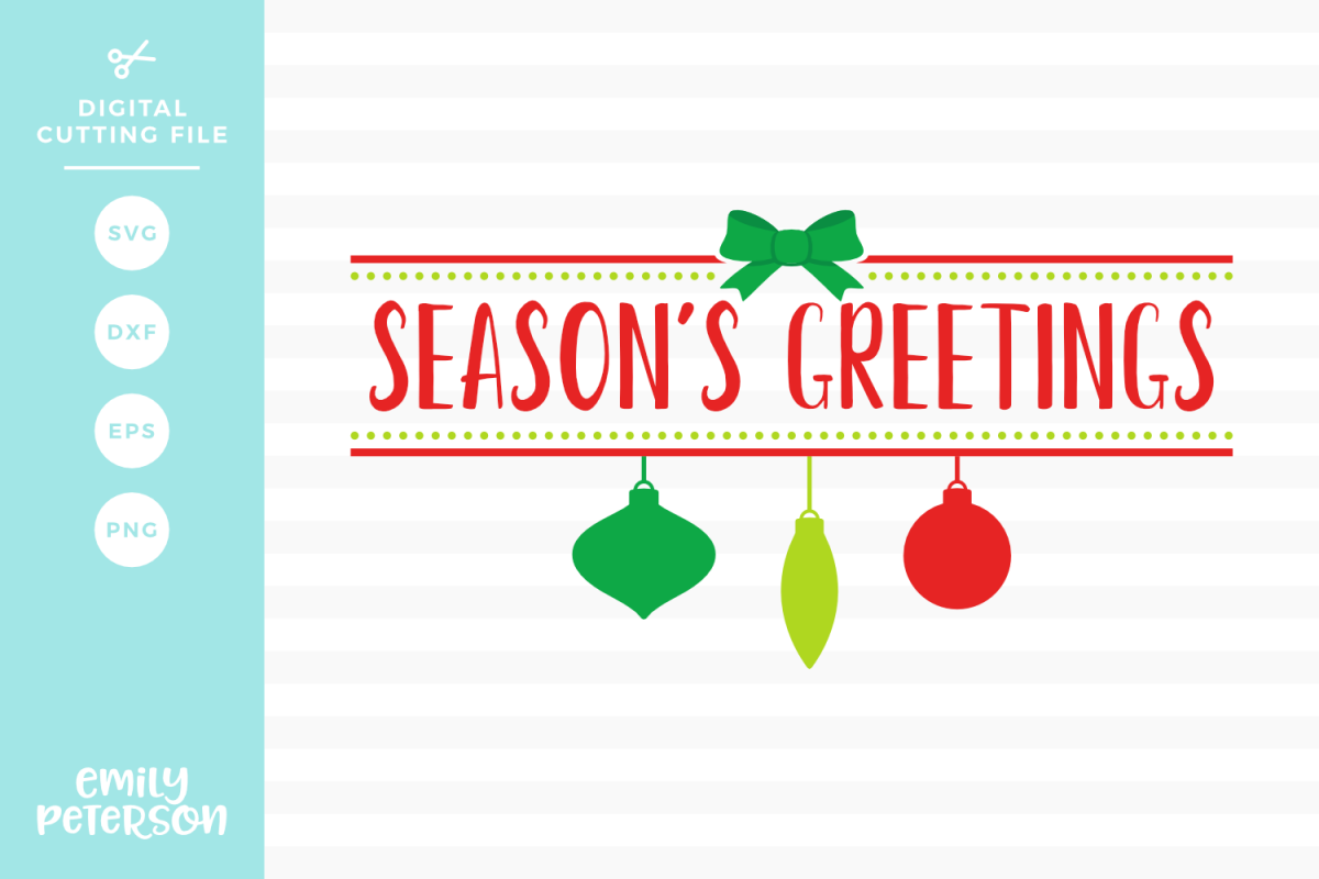 Season's Greetings SVG DXF EPS PNG example image 1