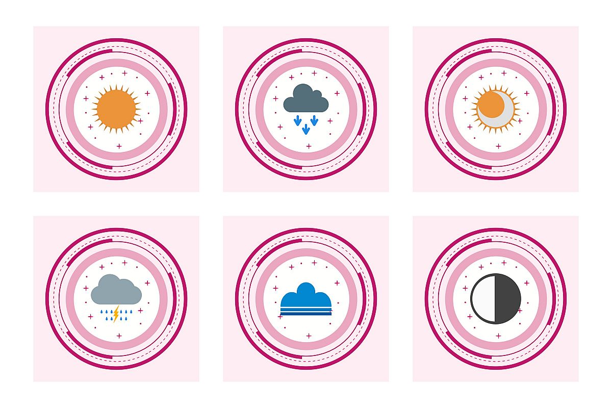 Set Of Weather And Season Icons example image 1