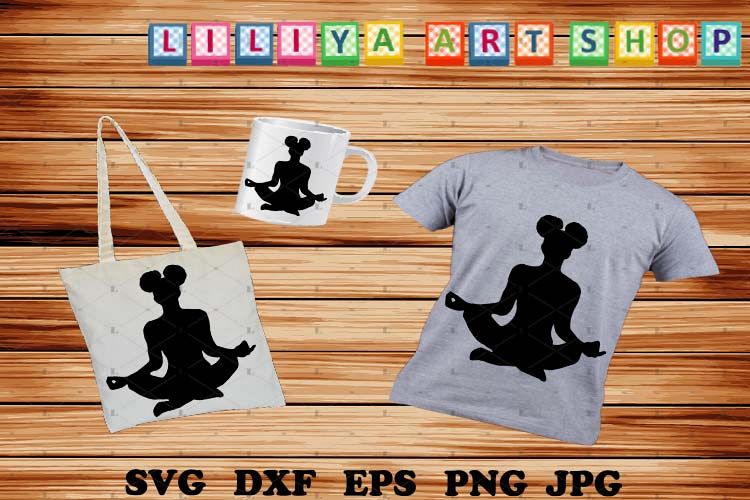 Afro Yoga svg,Afro woman svg,Black woman,Black history svg example image 1